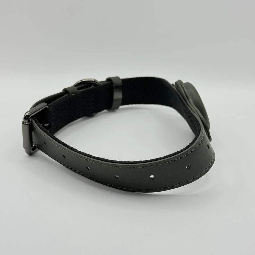 MODUS Adjustable Dog Collar with AirTag Holder Olive Green Size L 12.5-21